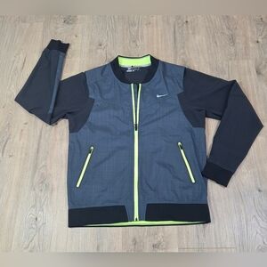 Nike Golf Men's Gray and Black Windbreaker with Neon Accents
